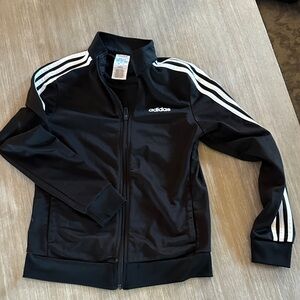 Adidas Black and White Track zippered Jacket